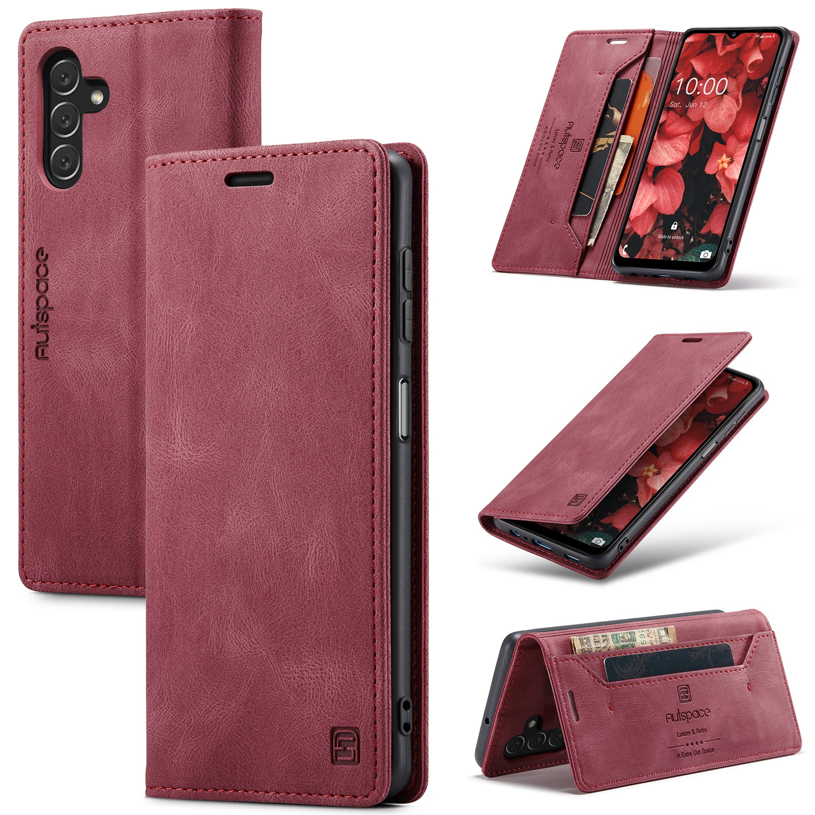 AUTSPACE A01 Series Flip Læder Taske til Samsung Galaxy A14 5G RFID Blokering Telefon Case Stand Retro Wallet Phone Cover AUTSPACE A01 Series Flip Læder Taske til Samsung Galaxy A14 5G RFID Blokering Telefon Case Stand Retro Wallet Phone Cover